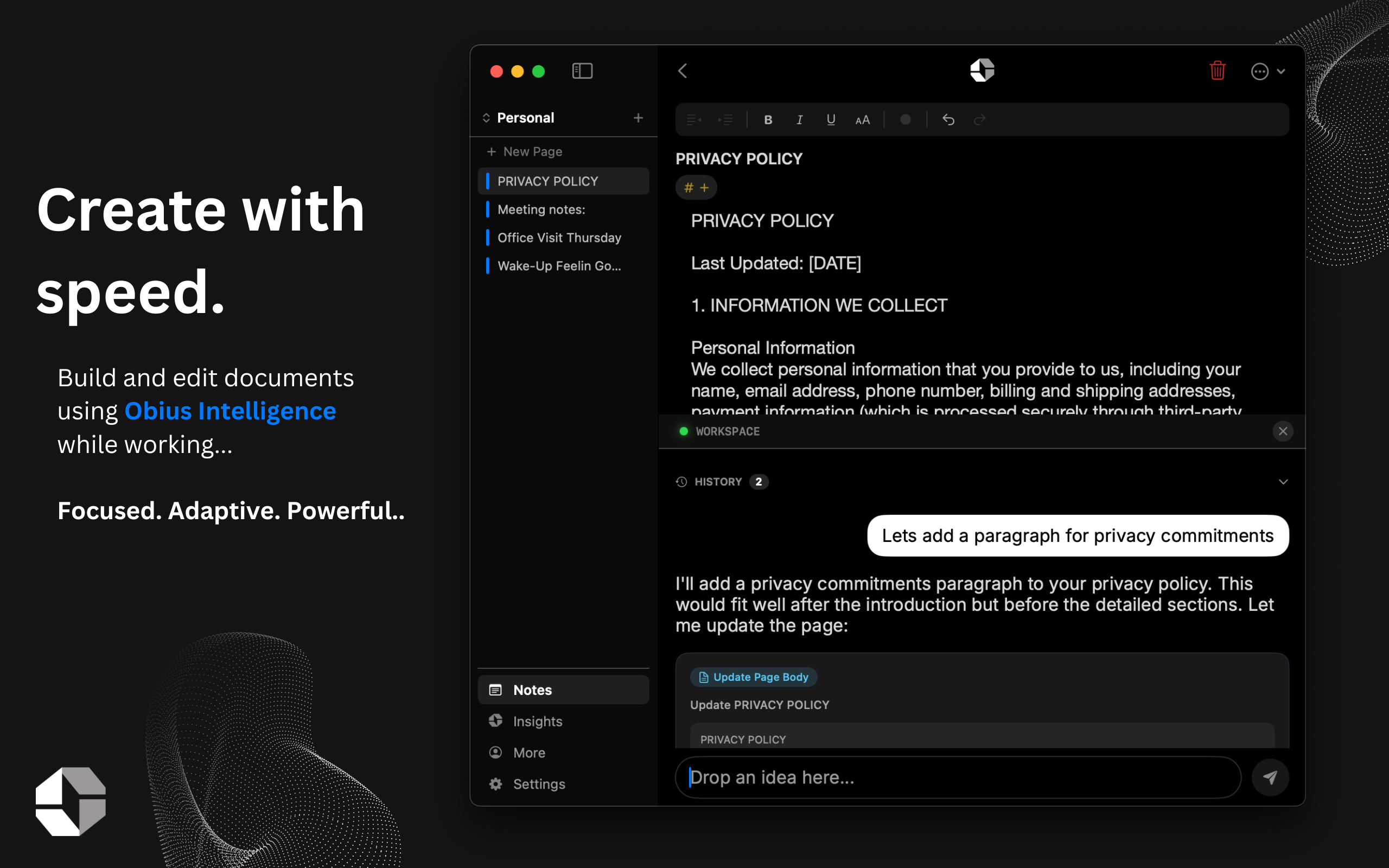 Obius macOS screenshot 2